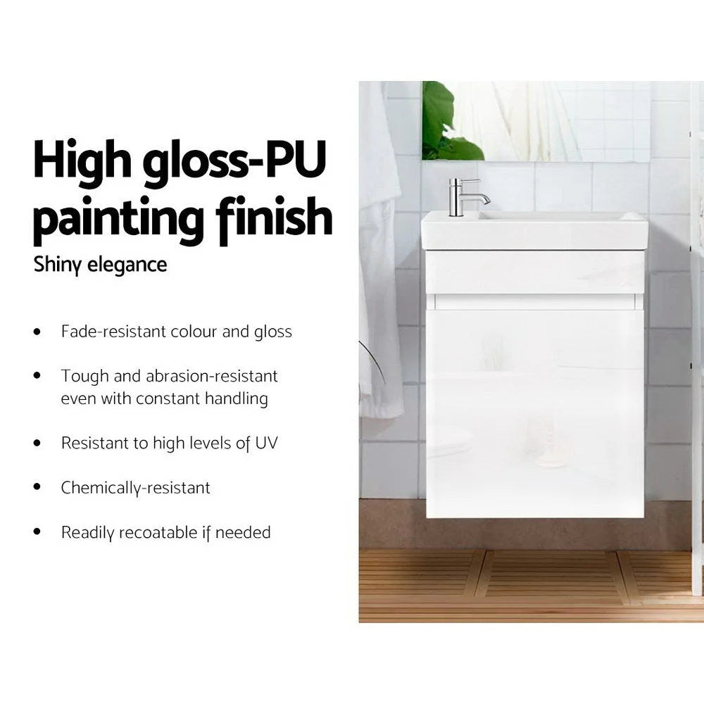 Bathroom Vanity Basin Cabinet 400 mm Wall‑Hung Ceramic