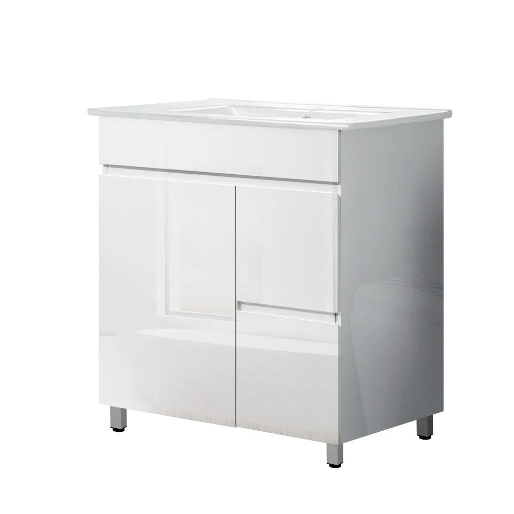 Bathroom Vanity Cabinet Unit 750mm White Wash Basin Sink