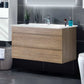 Bathroom Vanity Cabinet Unit 900mm White Oak Wall