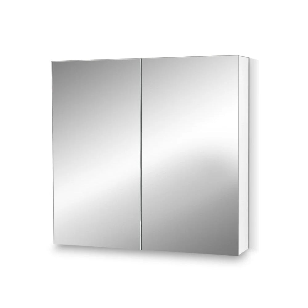 White storage cabinet with drawer storage and cupboard doors