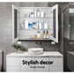 White storage cabinet with shelves and cupboard storage layout