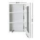 White bathroom mirror with LED mirror panel and rounded corners