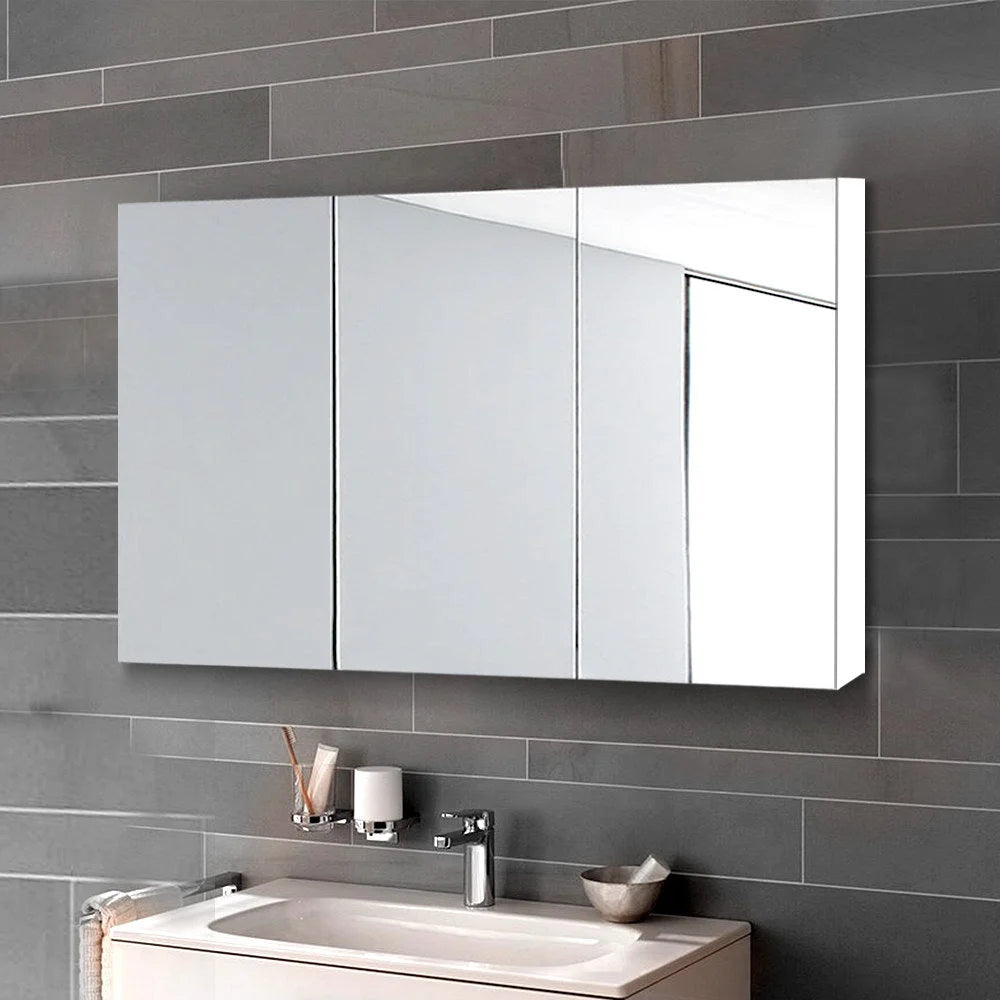 Bathroom Vanity Mirror Cabinet White - Cefito
