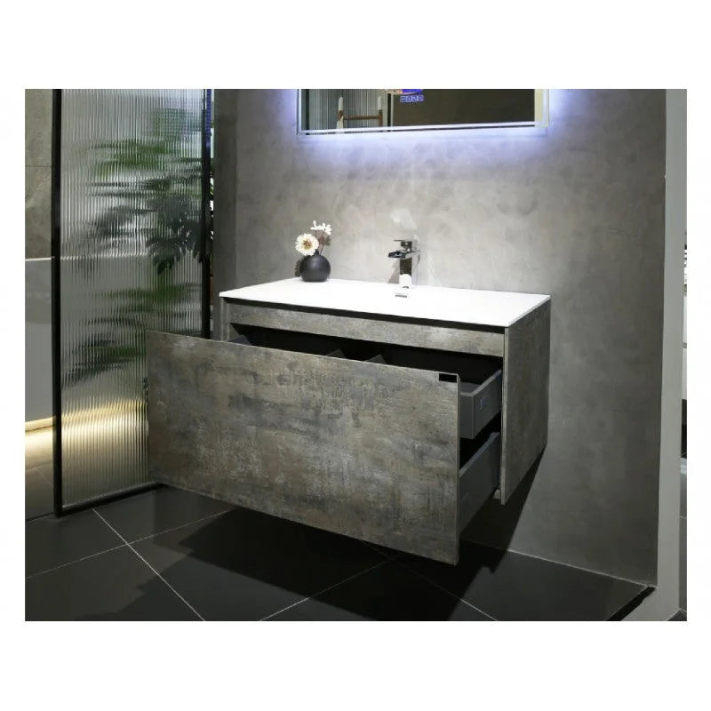 Bathroom Vanity Prado Wall Hung 750mm Maple Oak - Home &