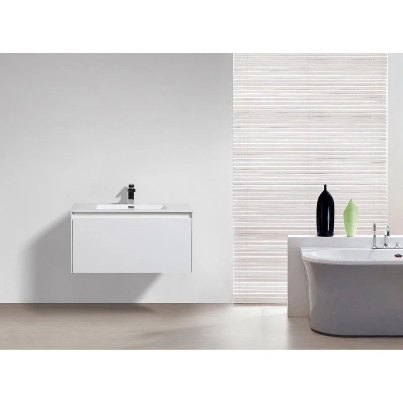 Bathroom Vanity Prado Wall Hung 900mm Gloss White