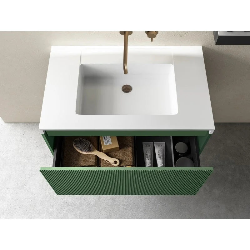 Bathroom Vanity Rimini Wall Hung 800mm Rain Forest