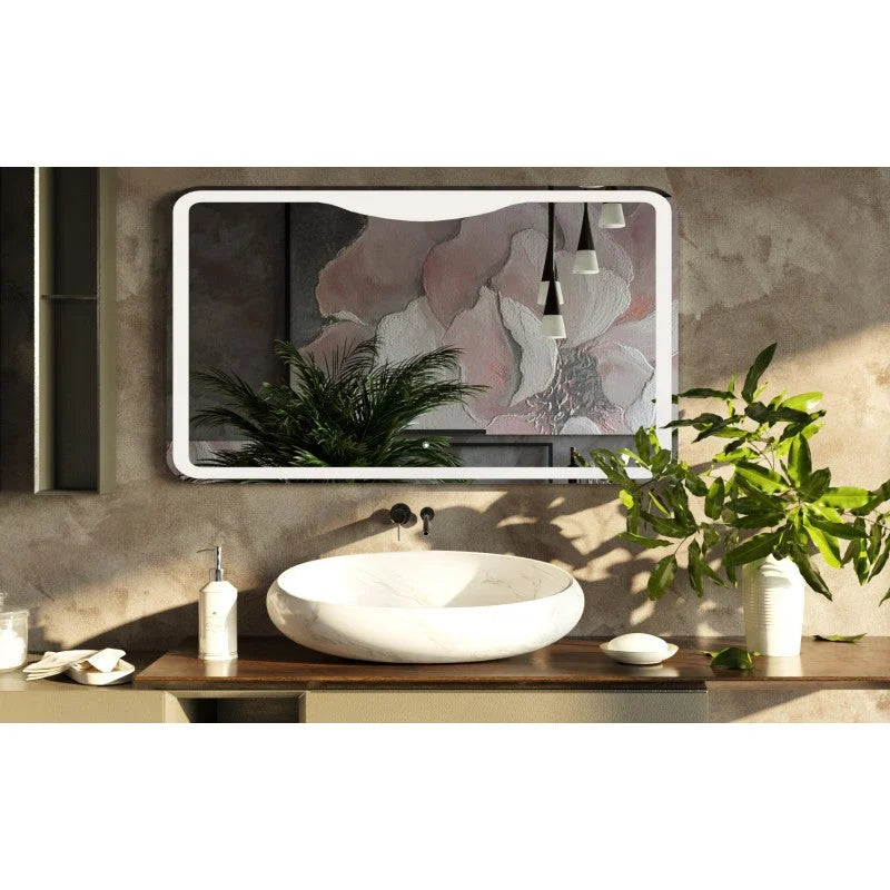 Bathroom Wall Mirror Belbagno Rectangular LED - Home &