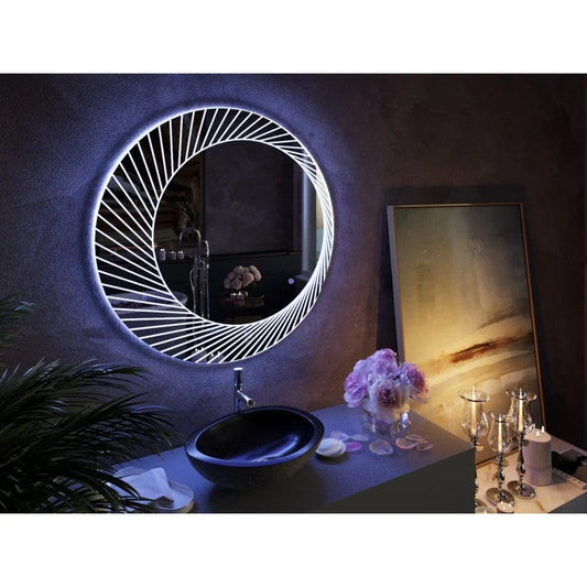 Bathroom Wall Mirror Bucciano Round LED - Home & Garden