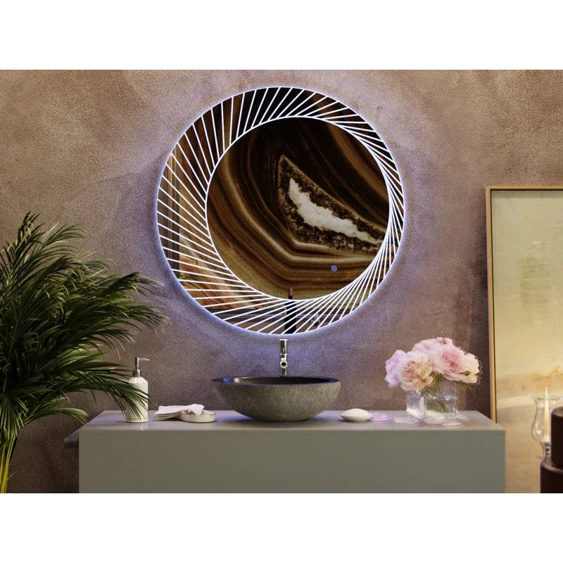 Bathroom Wall Mirror Bucciano Round LED - Home & Garden