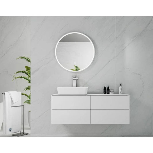 Bathroom Wall Mirror Marmo Round LED - Home & Garden