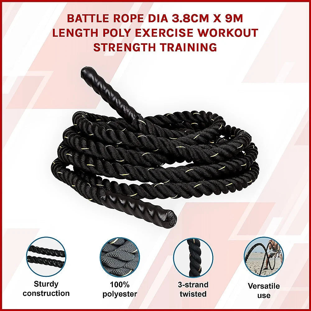 Battle Rope Dia 8CM Length Poly Exercise Workout Strength Training