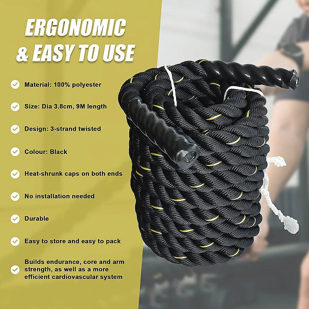 Battle rope dia with colour matched pieces and support fittings