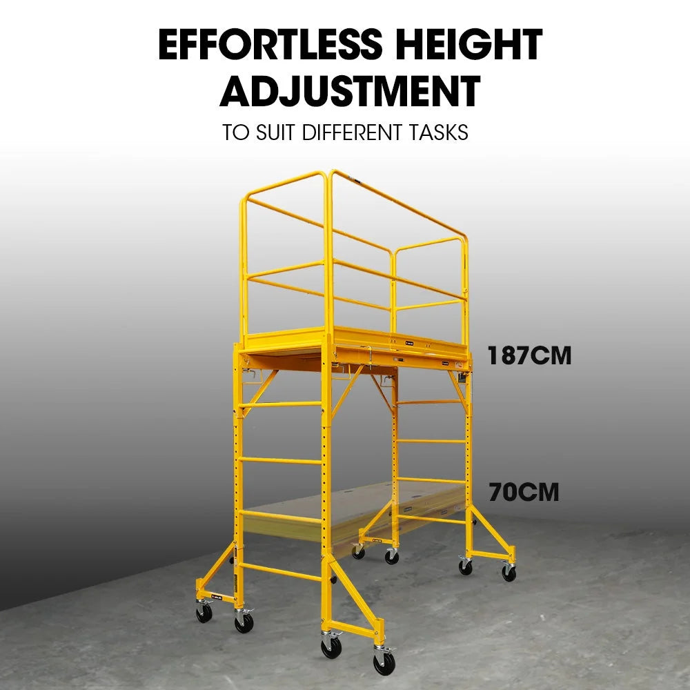 Baumr-AG 1.9 x 0.8 x 1.8m Adjustable Mobile Scaffold