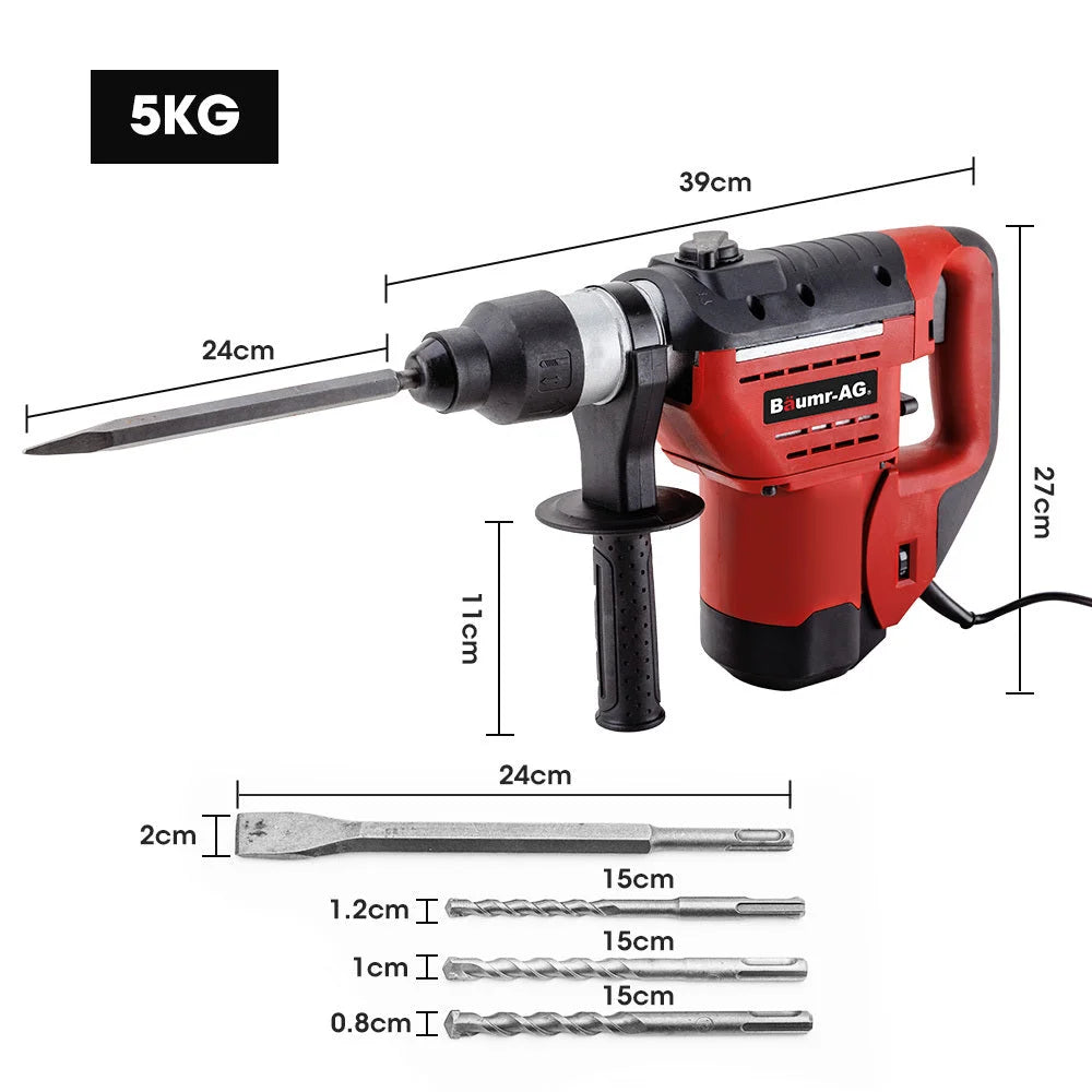 Baumr-AG 1500W Pro-Grade Electric Rotary Jackhammer Hammer