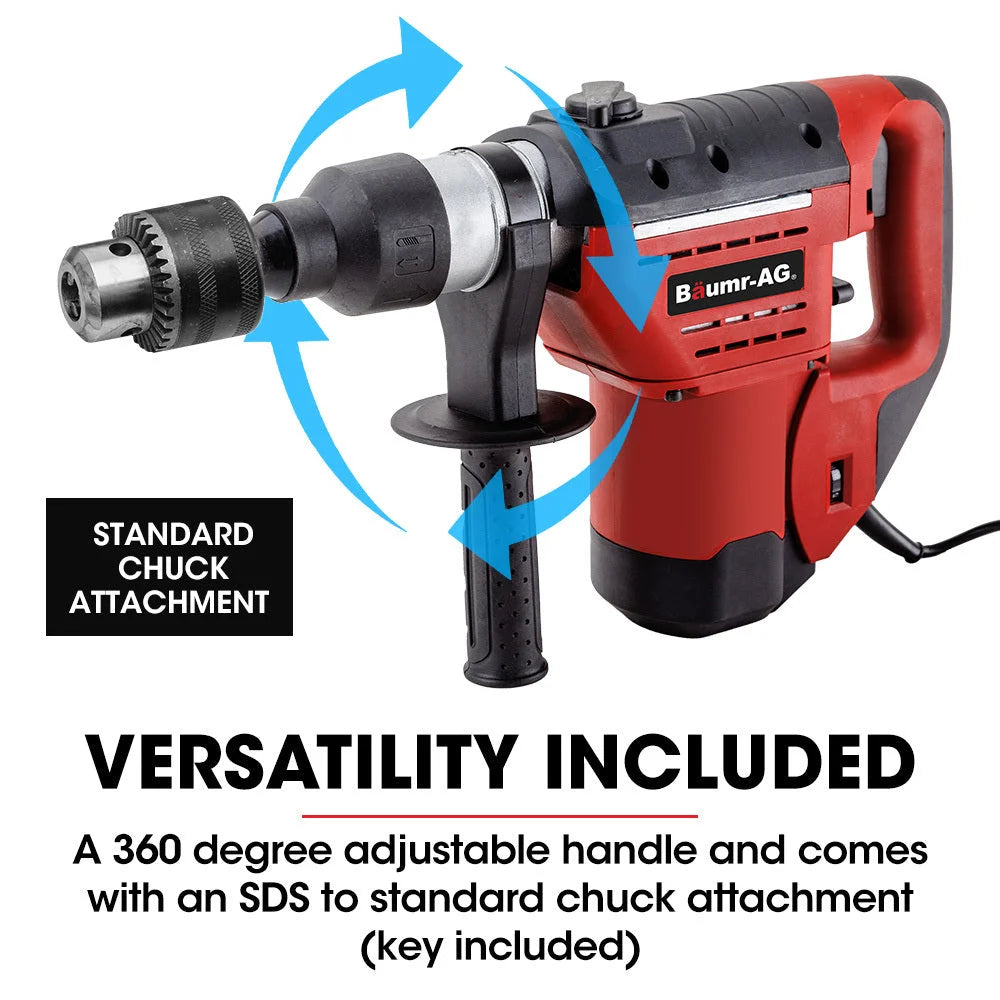 Baumr-AG 1500W Pro-Grade Electric Rotary Jackhammer Hammer