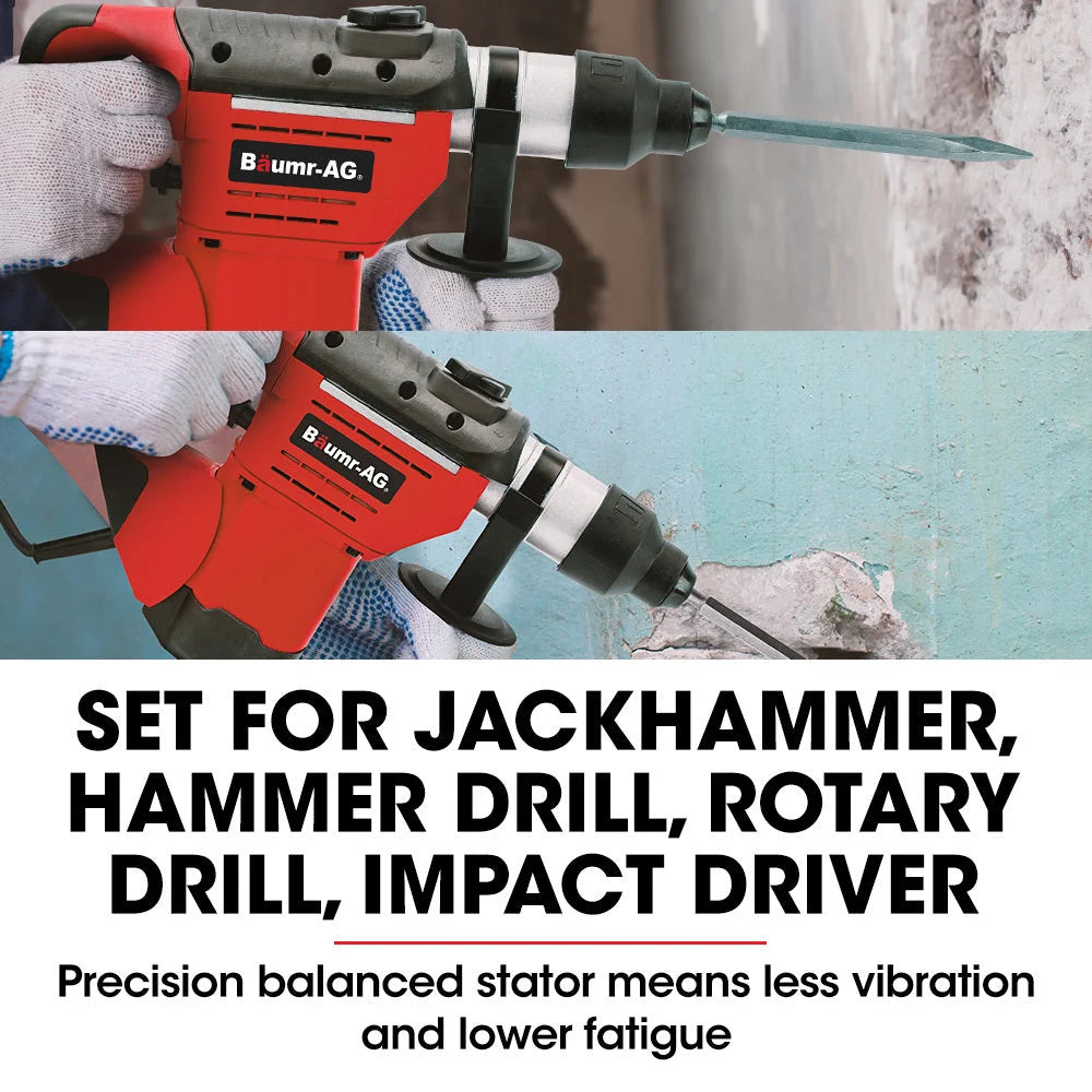 Baumr-AG 1500W Pro-Grade Electric Rotary Jackhammer Hammer