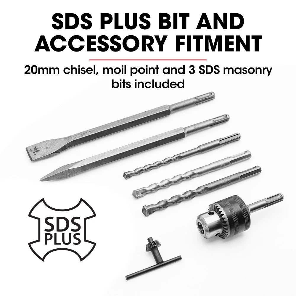 Baumr-AG 1500W Pro-Grade Electric Rotary Jackhammer Hammer