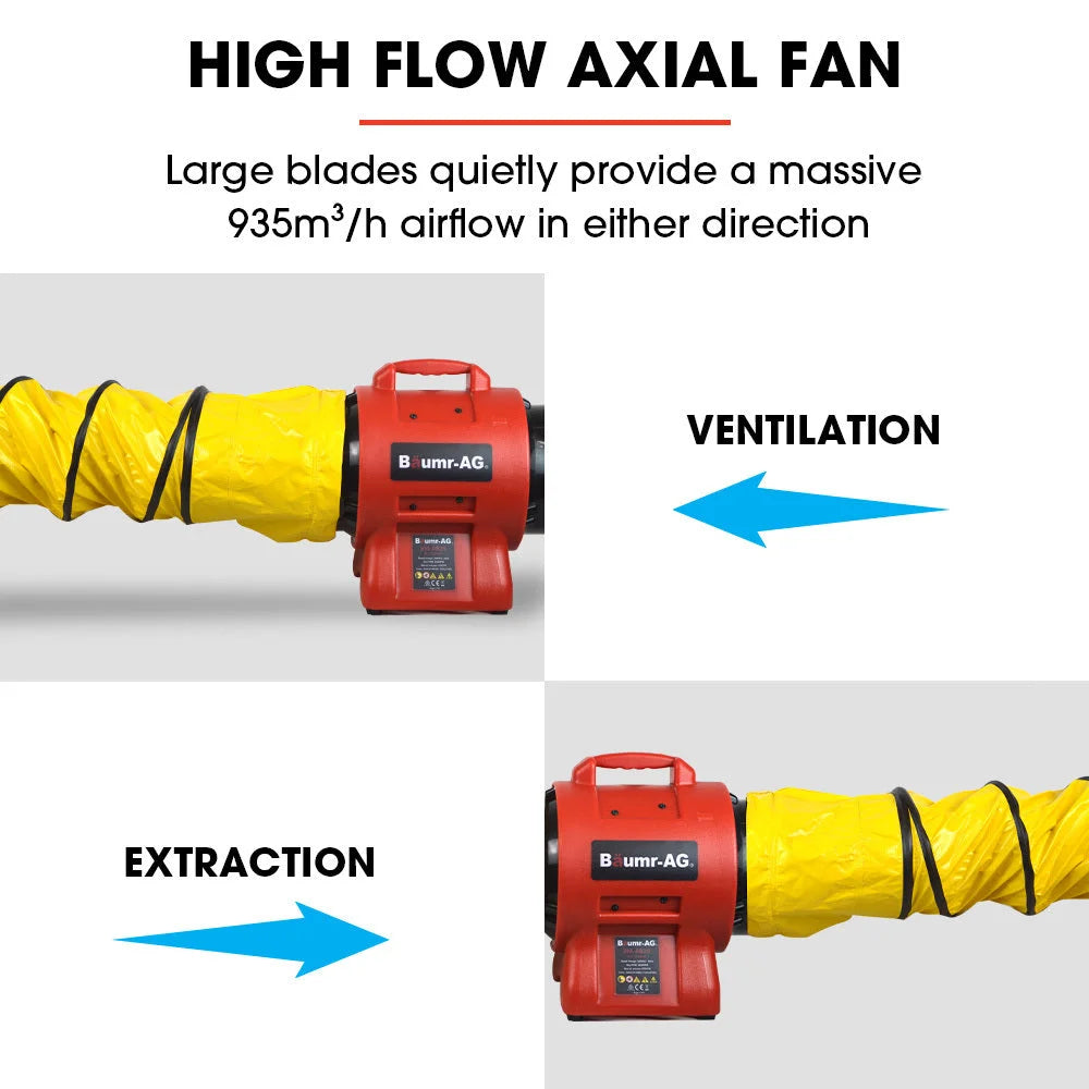 Baumr-AG 200mm (8 inch) Portable Air Blower Mover Axial