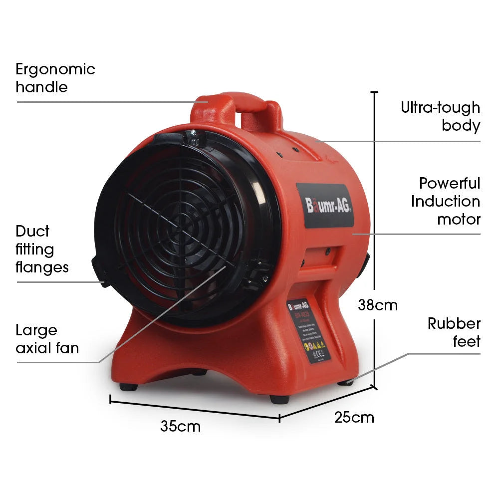 Baumr-AG 200mm (8 inch) Portable Air Blower Mover Axial