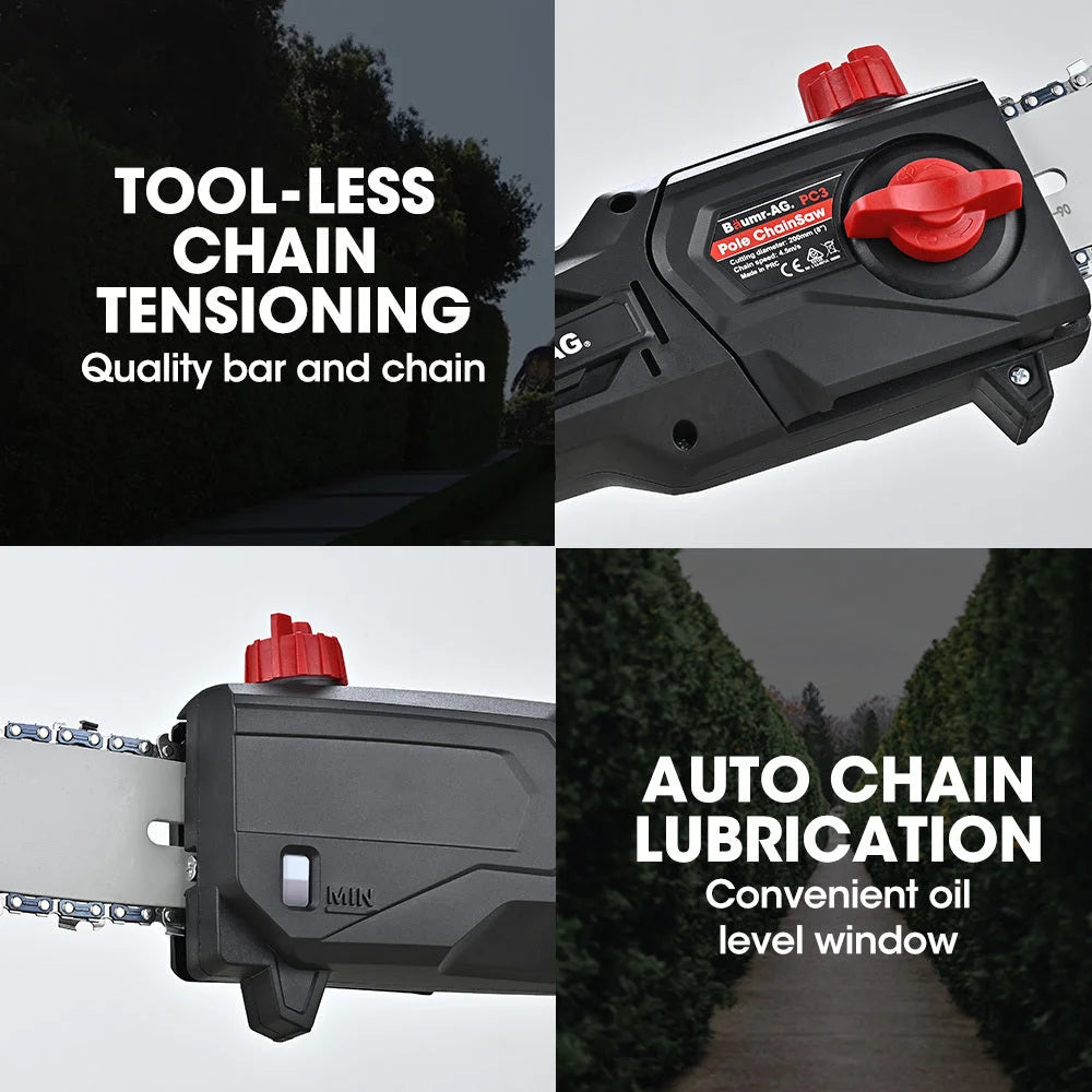 BAUMR-AG 20V SYNC Cordless Pole Saw & Hedge Trimmer Combo 8
