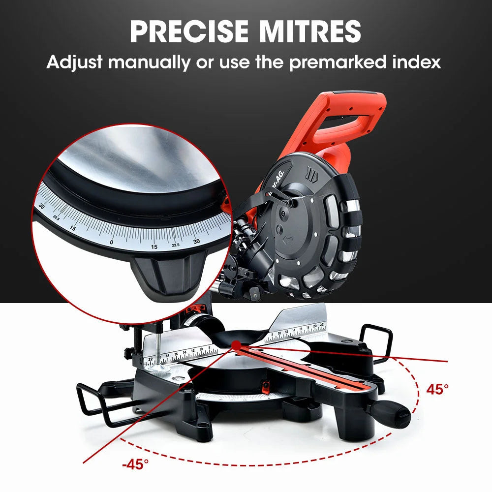 BAUMR-AG 254mm Sliding Compound dual Mitre Drop Saw