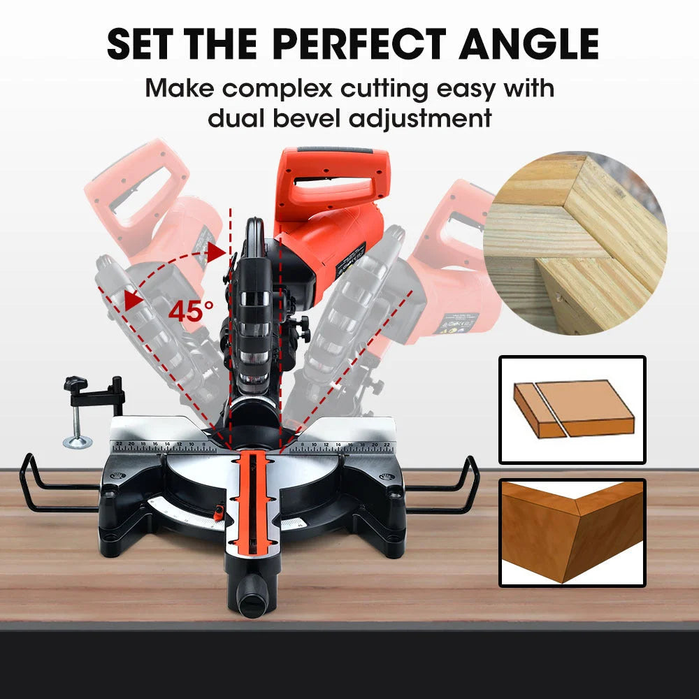 BAUMR-AG 254mm Sliding Compound dual Mitre Drop Saw