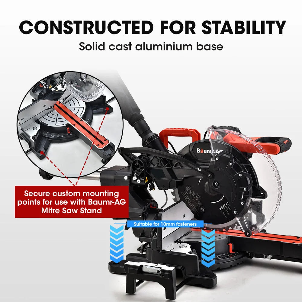 BAUMR-AG 305mm Dual Bevel Sliding Compound Mitre Drop Saw