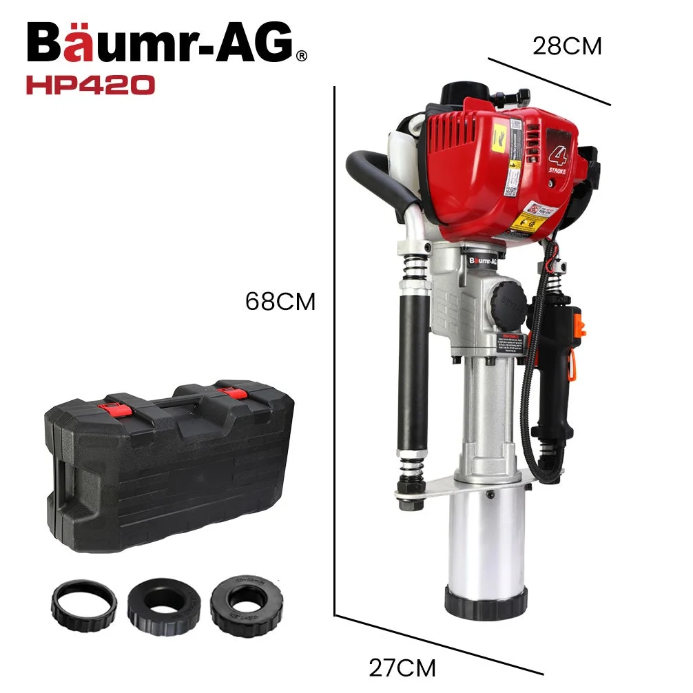 BAUMR-AG 38cc 4-Stroke Petrol Post Driver with Carry Case &