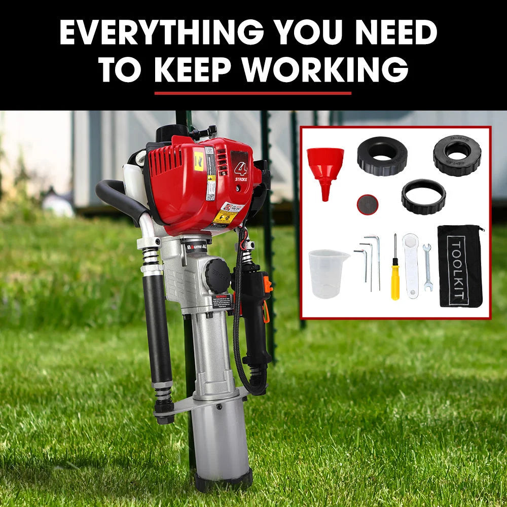 BAUMR-AG 38cc 4-Stroke Petrol Post Driver with Carry Case &