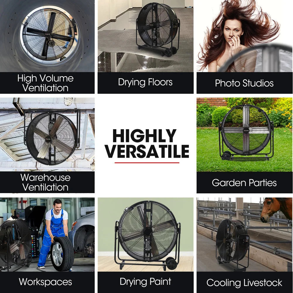BAUMR-AG 42’’ 1067mm 660W Industrial Mobile Floor Drum Fan