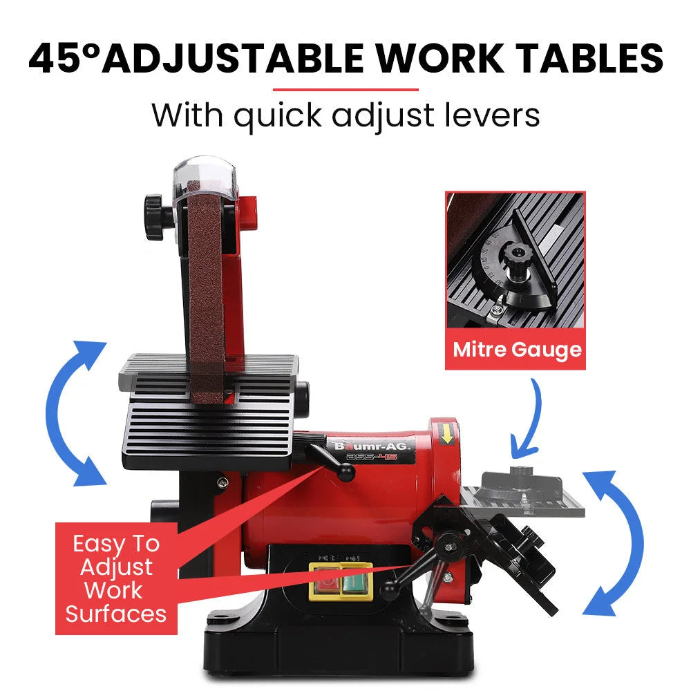 BAUMR-AG Bench Vertical Belt and Disc Sander Combo 25mm
