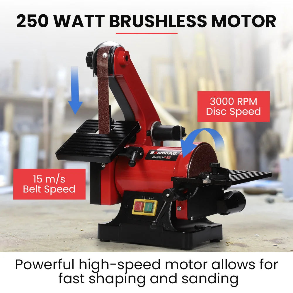 BAUMR-AG Bench Vertical Belt and Disc Sander Combo 25mm