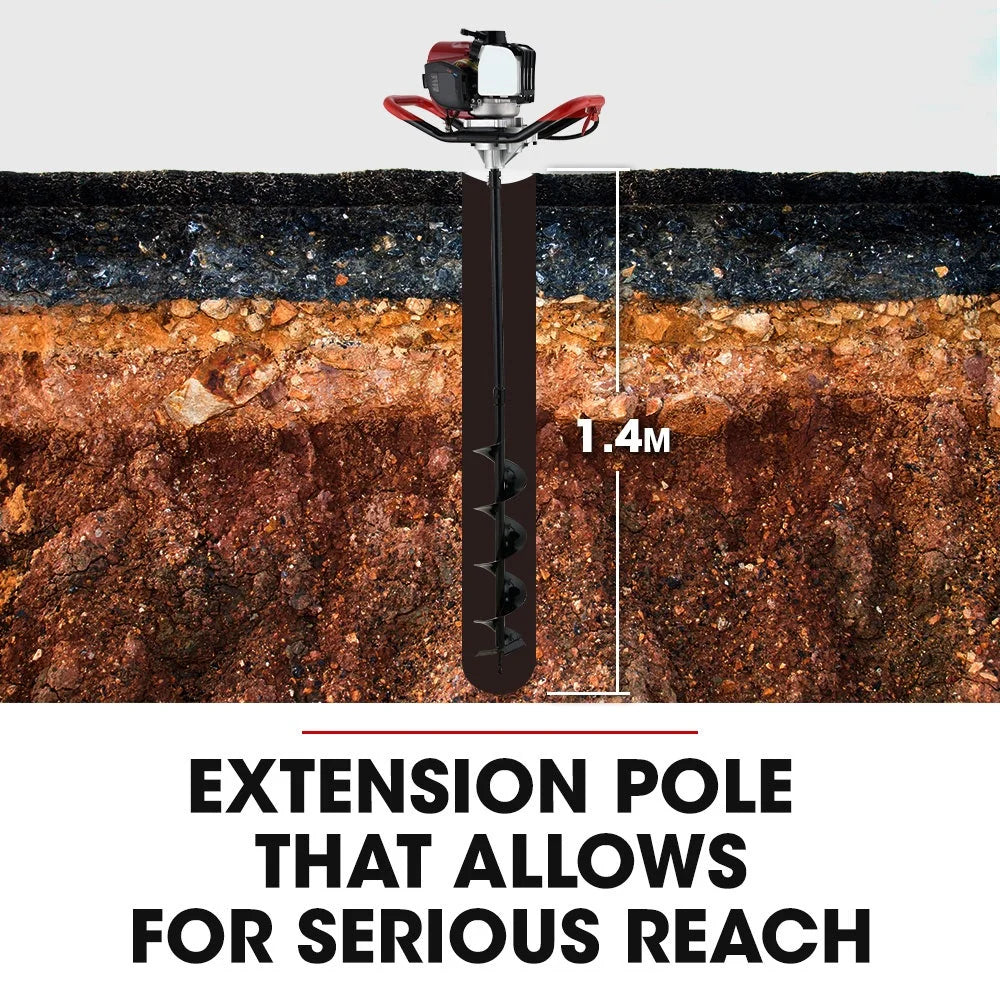 BAUMR-AG BPX-1400 38cc 4-Stroke Petrol Post Hole Digger