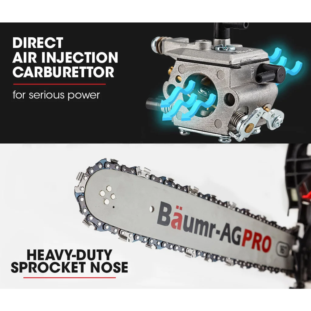 Baumr-AG Chainsaw 38CC Petrol Commercial 16’’ Bar E-Start