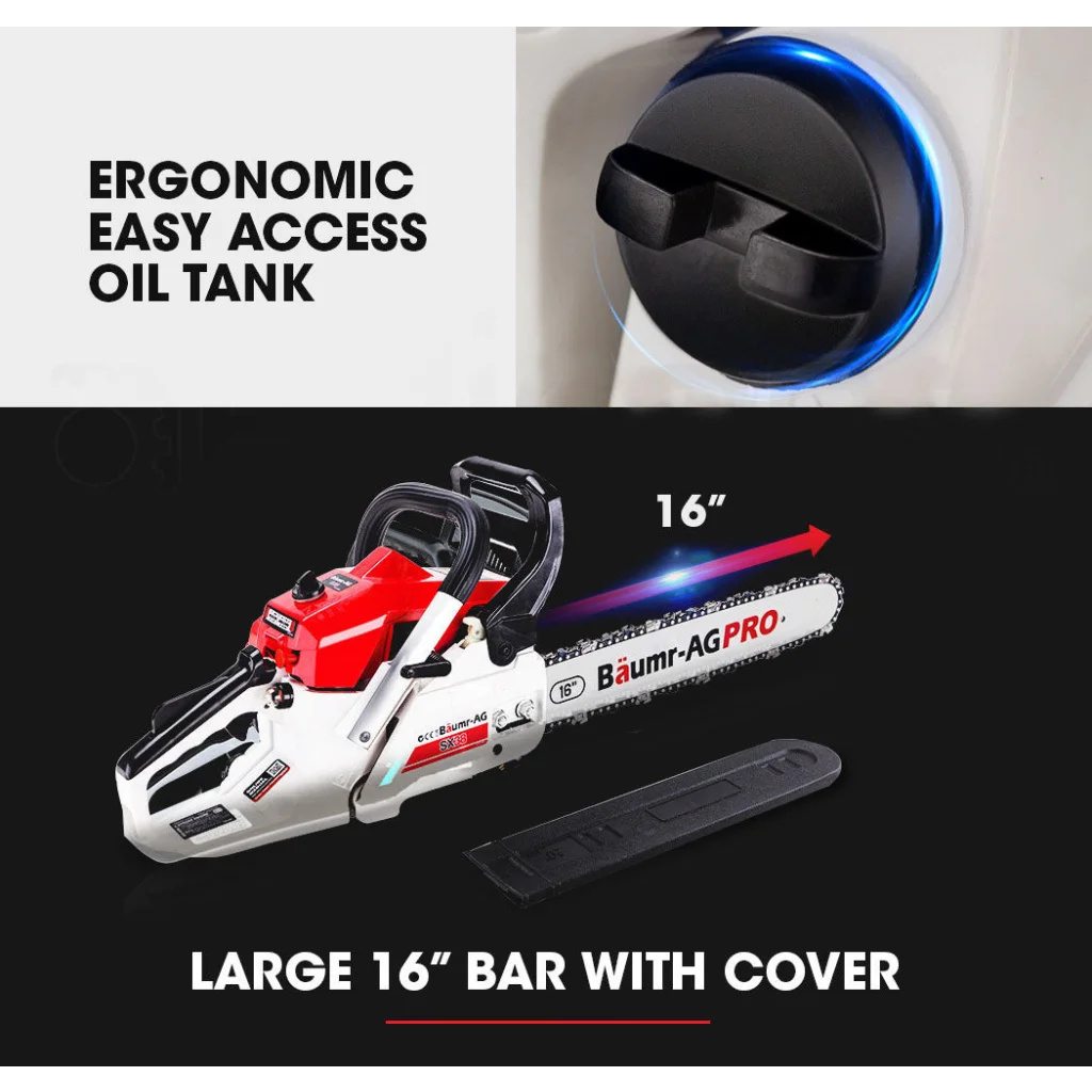 Baumr-AG Chainsaw 38CC Petrol Commercial 16’’ Bar E-Start