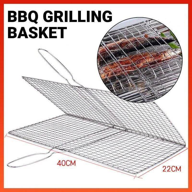 Bbq Fish Grilling Basket Grill Camping Net Meat