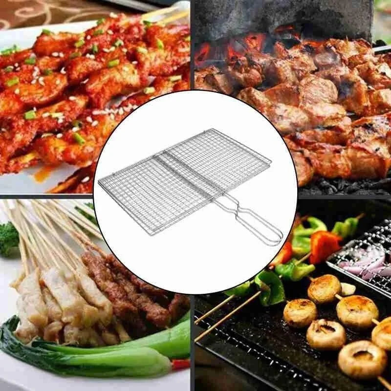 Bbq Fish Grilling Basket Grill Camping Net Meat Vegetable