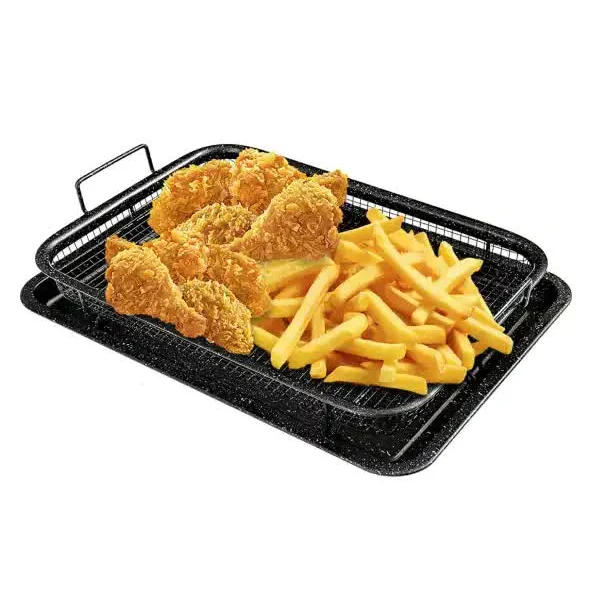 BBQ Square Non-Stick Stainless Steel Grill Basket - Gold