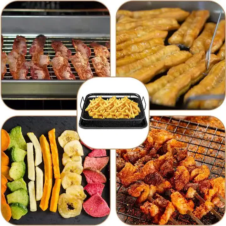 BBQ Square Non-Stick Stainless Steel Grill Basket - Gold
