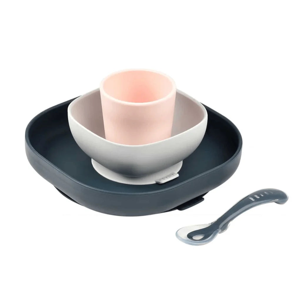Beaba Silicone Suction Meal Set - Navy-1973194216049872896