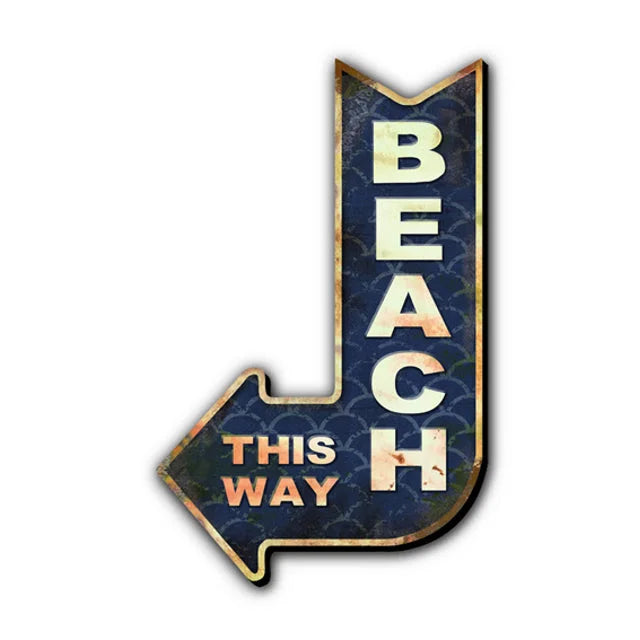 Beach Arrow Sign Wall Art 48cm - Home & Garden > Wall Art >