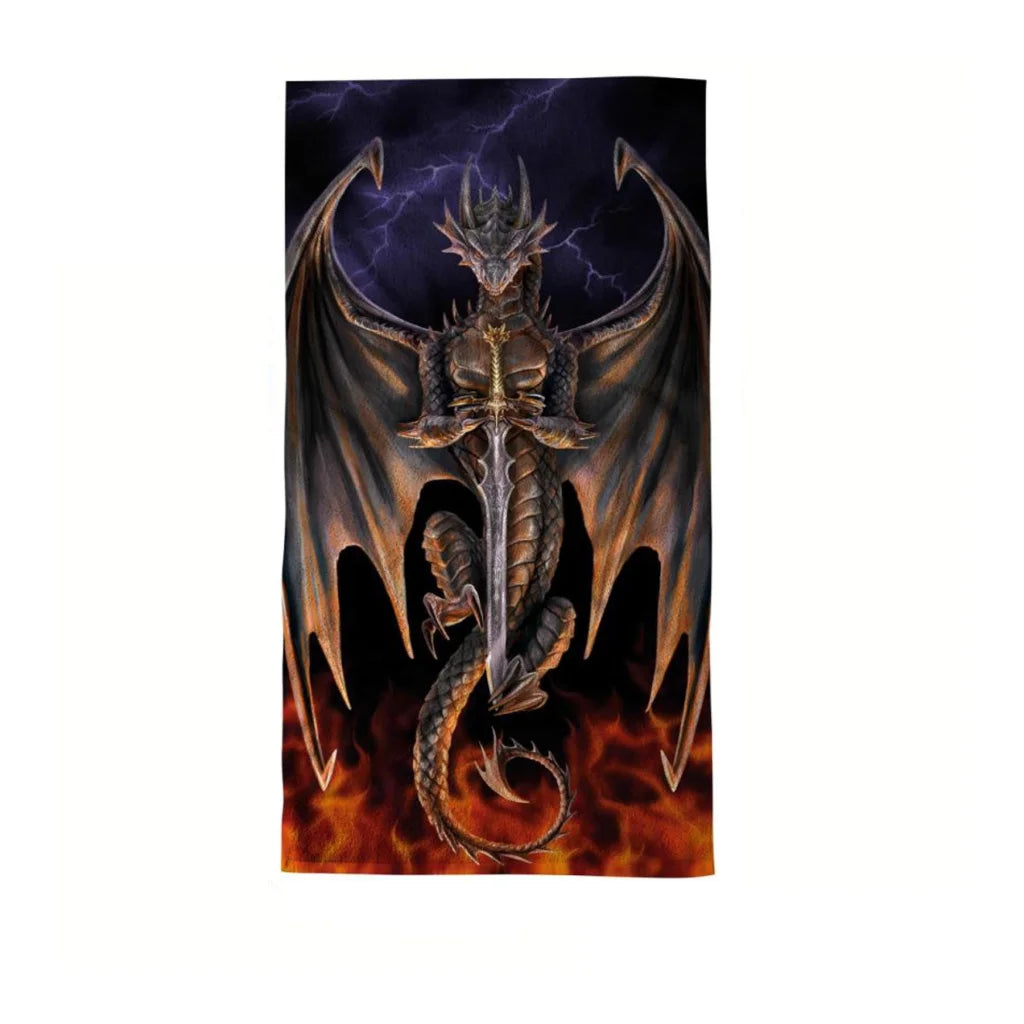 Beach Towel Anne Stokes Dragon Warrior 75x150 cm - Home &