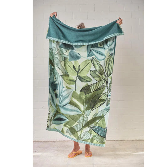 Beach Towel Bedding House Jungle Vibe Green Cotton Velour