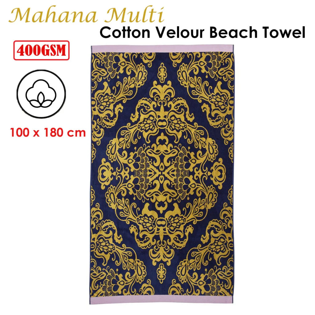 Beach Towel Bedding House Mahana Multi Cotton Velour - Home