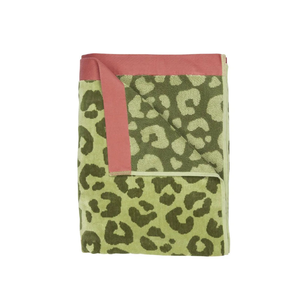 Beach Towel Bedding House Wildcat Green Cotton Velour