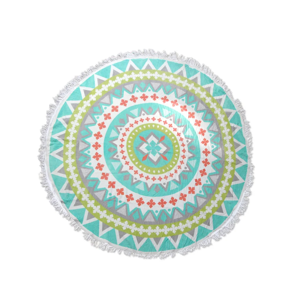 Beach Towel Zoey Bright Colors 100% Cotton Round - Home &