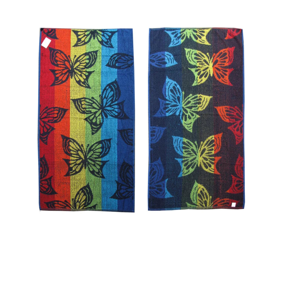 Beach Towels Set of 4 Imperfect Jacquard Terry Butterfly