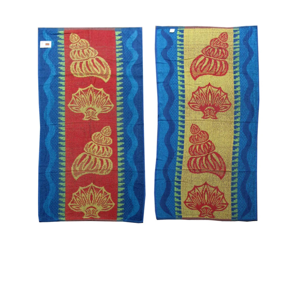 Beach Towels Set of 4 Imperfect Jacquard Terry Sea Shells