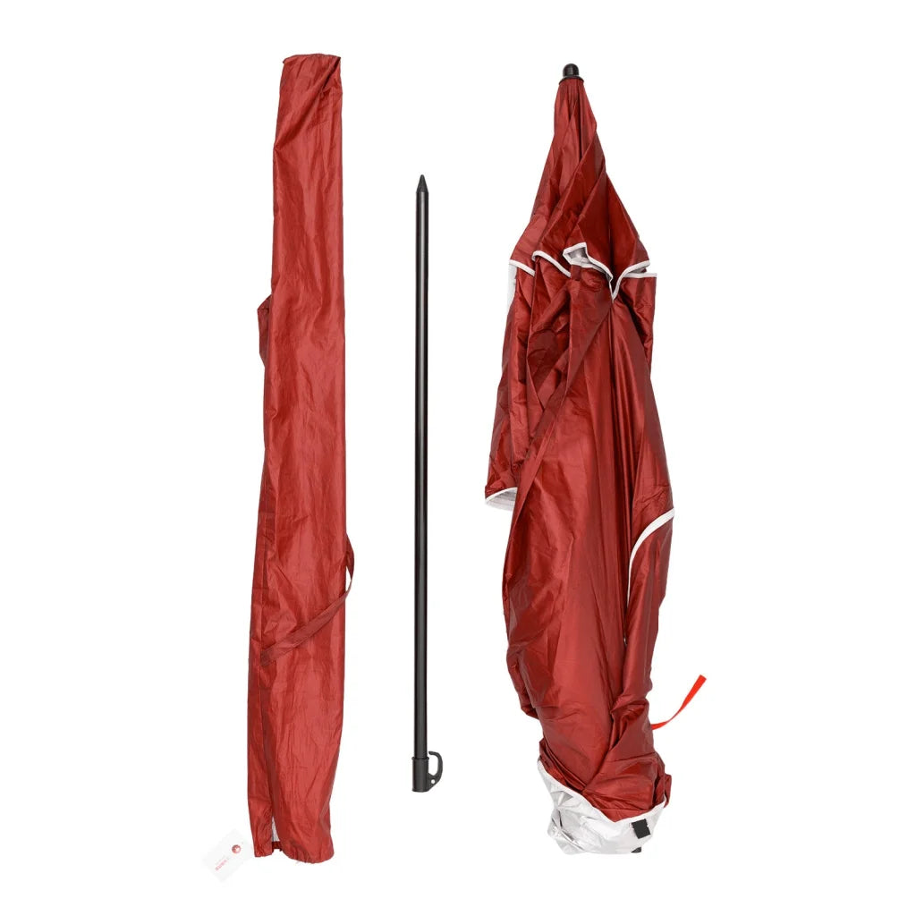 Beach umbrella havana with matching accessories and clear item layout