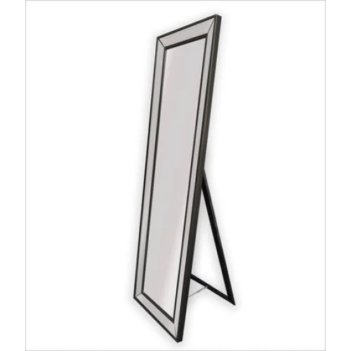 Beaded Framed Mirror Black - Free Standing 50cm x 170cm